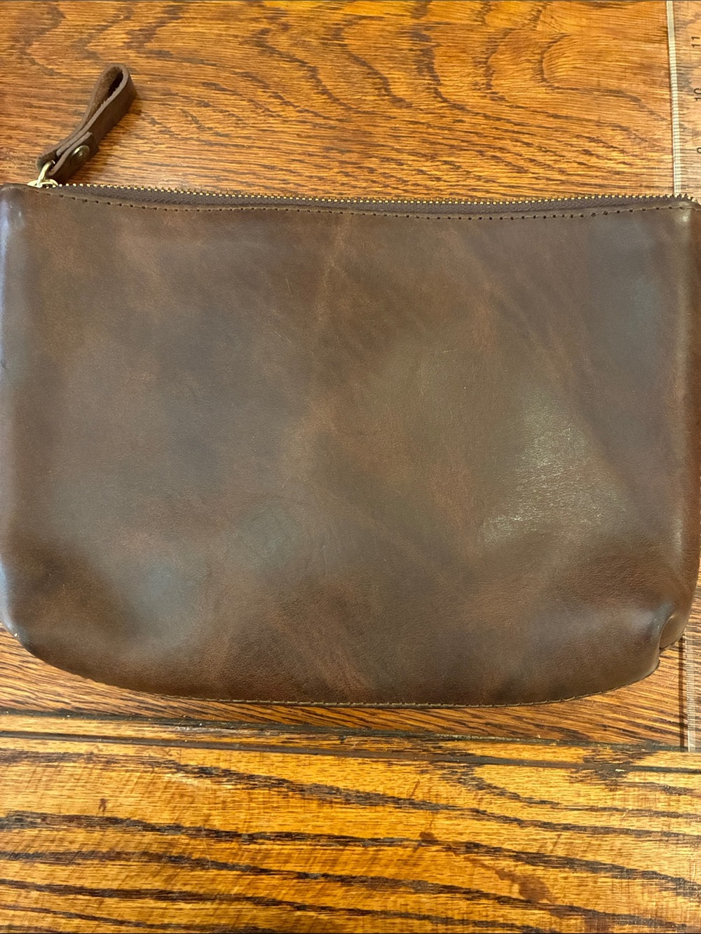 Nisolo Dark Brown Leather Zip Toiletry Pouch - Picture 6 of 6